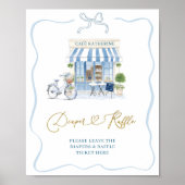 Coquette Parijse cafe Franse Luier Raffle Poster (Voorkant)