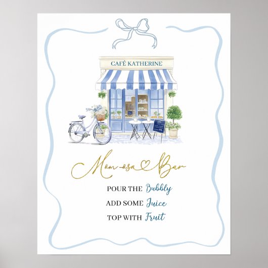 Coquette Parijse cafe Franse Momosa Bar Poster (Voorkant)