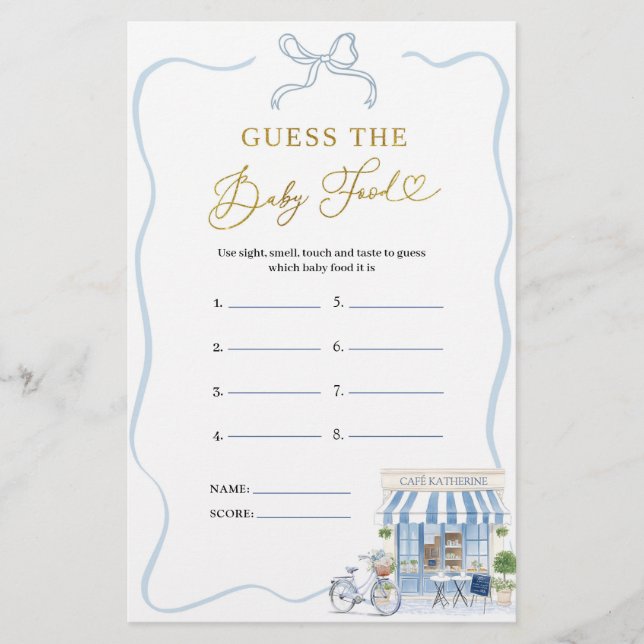 Coquette Parijse Cafe Guess De Baby Food Games (Voorkant)
