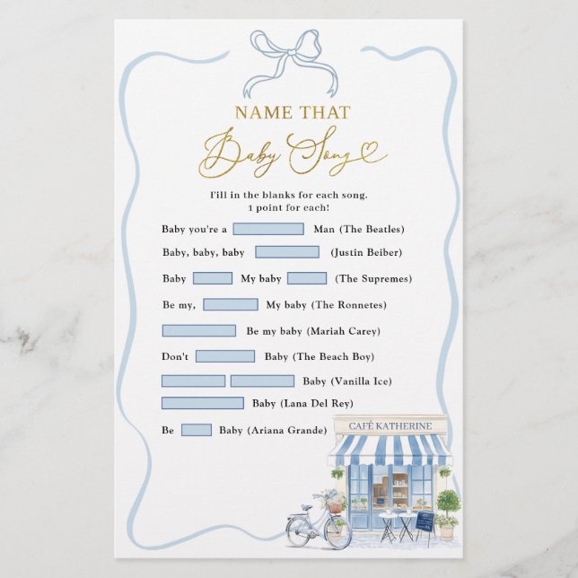 Coquette Parijse Cafe Naam Dat Baby Song Games (Voorkant)