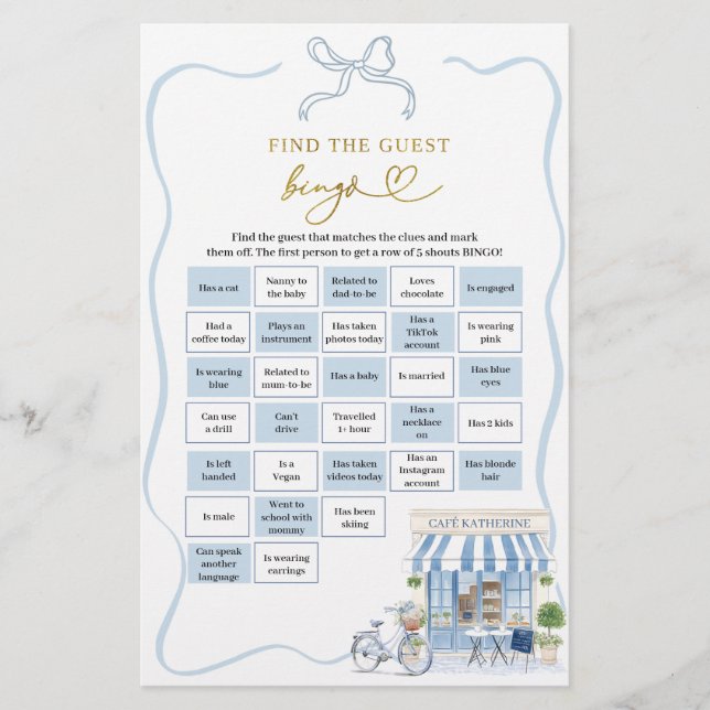 Coquette Parijse Café Vind de Gast Bingo Spellen (Voorkant)