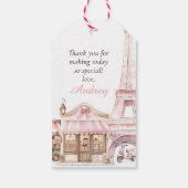 Coquette Paris Franse Cafe Party Dank u voor uw pl Cadeaulabel (Achterkant)