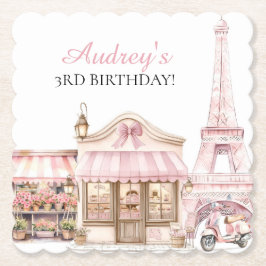 Coquette Paris Franse Parijse Cafe Verjaardag Kartonnen Onderzetters