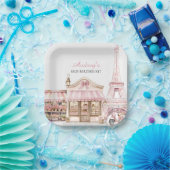 Coquette Paris Franse Parijse Cafe Verjaardag Papieren Bordje (Feest)