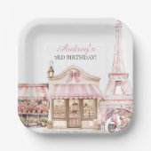 Coquette Paris Franse Parijse Cafe Verjaardag Papieren Bordje (Voorkant)