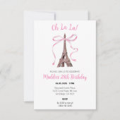 Coquette Paris Verjaardag Uitnodigt Bedankkaart (Voorkant)