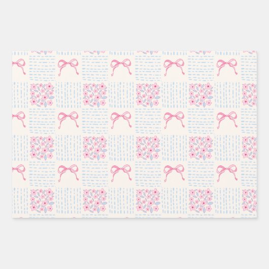 Coquette Pastel Blue Cute Wrapping Paper (Voorkant 3)