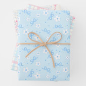 Coquette Pastel Blue Cute Wrapping Paper (In situ)