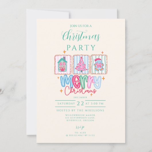 Coquette Pastel Christmas Celebration Kaart (Voorkant)