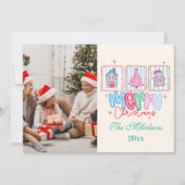 Coquette Pastel Kerstmis Feestdagenkaart (Voorkant)