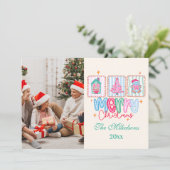 Coquette Pastel Kerstmis Feestdagenkaart (Staand voorkant)