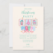 Coquette Pastel Kerstviering Kaart (Voorkant)