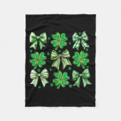 Coquette Patrick's Day Bow,shamrock Lucky Bow Funn Fleece Deken (Voorkant)