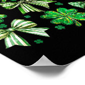 Coquette Patrick's Day Bow,shamrock Lucky Bow Funn Poster (Hoek)