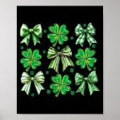 Coquette Patrick's Day Bow,shamrock Lucky Bow Funn Poster (Voorkant)