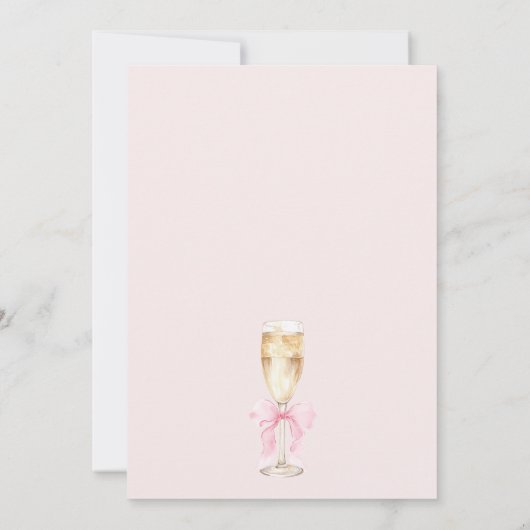 Coquette Pearls and Prosecco Bridal Shower Kaart (Achterkant)