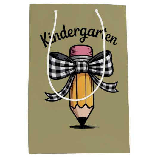 Coquette Pencil Bow Kleuterschool Medium Cadeauzakje (Voorkant)