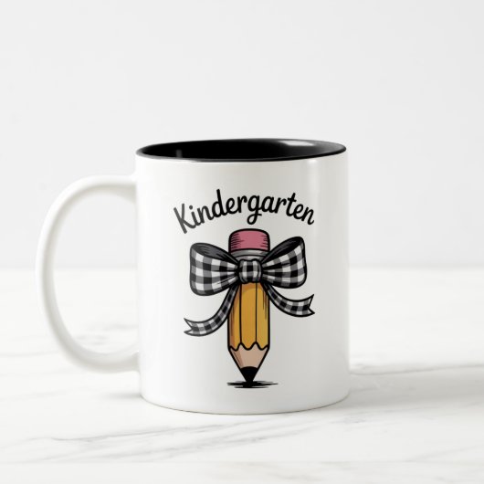 Coquette Pencil Bow Kleuterschool Tweekleurige Koffiemok (Links)
