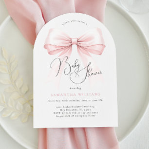 Coquette Pink Bow Arch Baby shower Uitnodiging