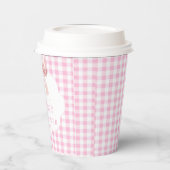 Coquette Pink Bow Baby shower Girl Papieren Bekers (Links)