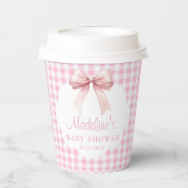 Coquette Pink Bow Baby shower Girl Papieren Bekers