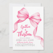 Coquette Pink Bow Birthday Kaart (Voorkant)