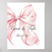 Coquette Pink Bow Cards and Gifts Sign Poster (Voorkant)