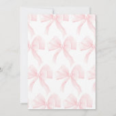 Coquette PINK BOW Eerste Verjaardag Uitnodiging (Achterkant)