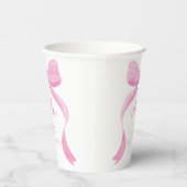 Coquette Pink Bow First Birthday Paper Cups Papieren Bekers (Rechts)