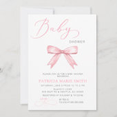 Coquette Pink Bow Girl Baby shower Kaart (Voorkant)