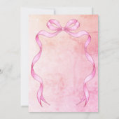 Coquette Pink Bow Het is een meisje Baby shower Kaart (Achterkant)