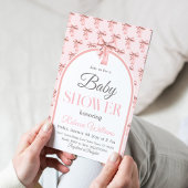Coquette Pink Bow Het is een meisje Baby shower Kaart