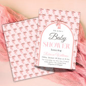 Coquette Pink Bow Het is een meisje Baby shower Kaart