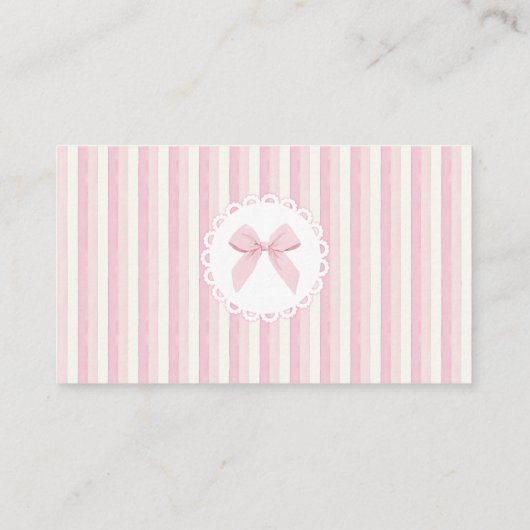 Coquette Pink Bow Hoeveel Bogen baby shower spel Informatiekaartje (Achterkant)