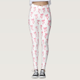 Coquette pink bow leggings
