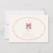 Coquette Pink Bow Nursing School Afstuderen RSVP Kaartje (Voorkant)