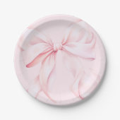 Coquette Pink Bow Paper Napkin Papieren Bordje (Voorkant)