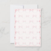 Coquette Pink Bow & Pearls Vrijgezellenfeest Eenvo Bedankkaart (Achterkant)