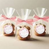 Coquette Pink Bow & Pearls Vrijgezellenfeest Favor Ronde Sticker