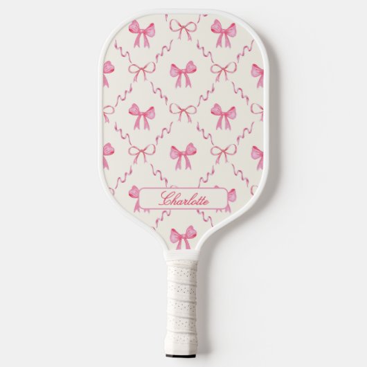 Coquette Pink Bow Pickleball Paddle (Achterkant)