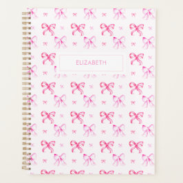 Coquette Pink Bow Preppy Girly Aesthetic Planner