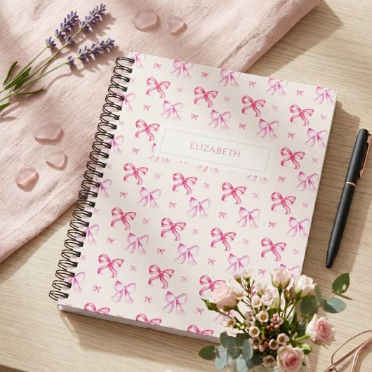 Coquette Pink Bow Preppy Girly Aesthetic Planner