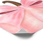 Coquette Pink Bow Pumpkin baby shower welkom Poster (Hoek)