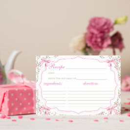 Coquette Pink Bow Recept voor de bruid Recept Card