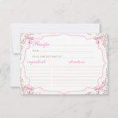 Coquette Pink Bow Recept voor de bruid Recept Card (Voorkant)