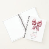 Coquette Pink Bow Ribbon Baby shower Gastboek Notitieboek (Binnen)
