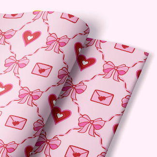 Coquette Pink Bow & Ribbon Valentine's Day Cadeaupapier