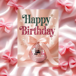 Coquette Pink Bow Sweet Sixteen Party Kaart