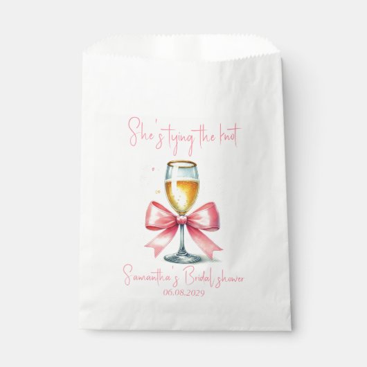 Coquette Pink Bow Vrijgezellenfeest Bedankzakje (Voorkant)