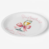 Coquette Pink Bow Vrijgezellenfeest Papieren Bordje (Gekanteld)